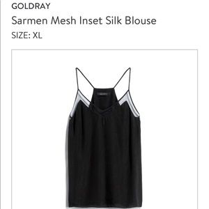 Mesh Insert Silk Blouse